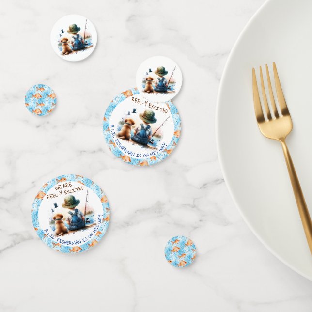 A Little Fisherman | Cute Boy's Baby Shower Confetti (Group)