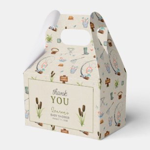 A Little Fisherman Thank You Script Baby Shower Favor Box