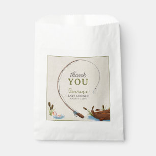 A Little Fisherman Thank You Script Baby Shower  Favour Bag