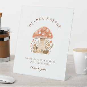 A Little Fun Guy Mushroom Baby Shower  Pedestal Sign