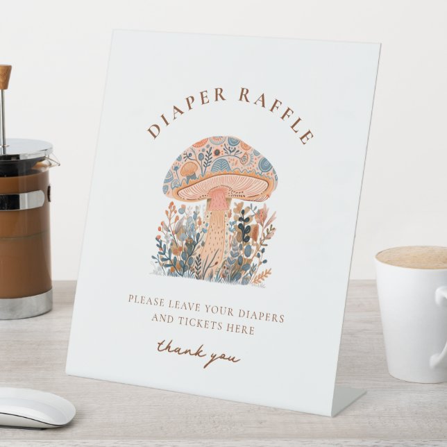 A Little Fun Guy Mushroom Baby Shower  Pedestal Sign (In SItu)