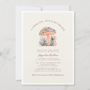 A Little Fun Guy Mushroom Fall Baby Shower Invitation