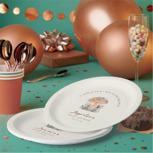 A Little Fun Guy Mushroom Fall Baby Shower Paper Plate