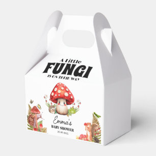 a Little Fungi Mushroom Butterfly Moth Baby Shower Favor Box