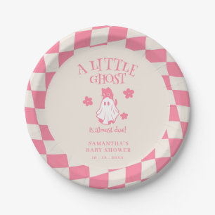 A Little ghost retro halloween baby shower  Paper Plate