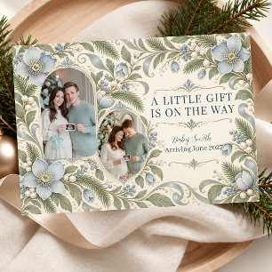 A Little Gift Is On The Way Photo Holiday Card