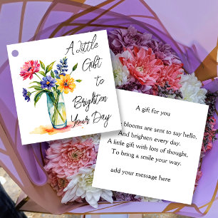 A Little Gift to Brighten Your Day Floral Gift E Favour Tags