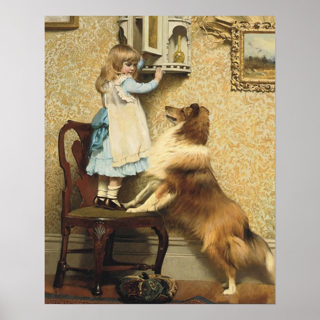 A Little Girl and Her Sheltie by Burton Barber Poster (Front)