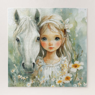 A Little Girl with a Horse Jigsaw Puzzle