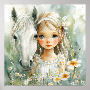 A Little Girl with a Horse Poster