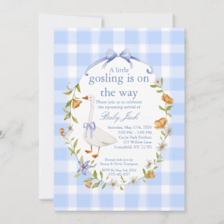 A little gosling blue invitation