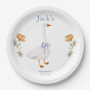 a little gosling is on the way paper plate