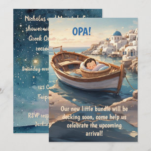A Little Greek Baby Shower Invitaton Invitation