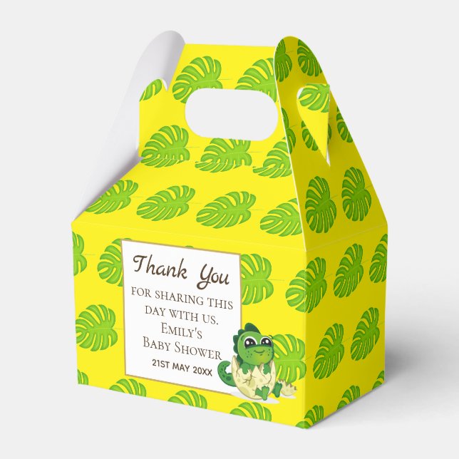 A Little Hatchling DINOSAUR Baby Shower Party Favor Box (Front Side)
