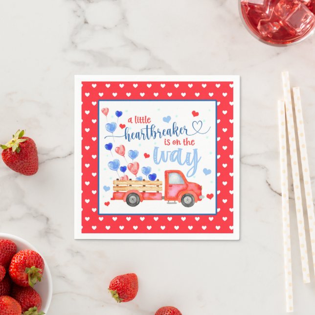 A Little Heartbreaker Baby Shower Napkin (Insitu)