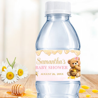 A Little Honey - A Little Honey Baby Shower Water Bottle Label