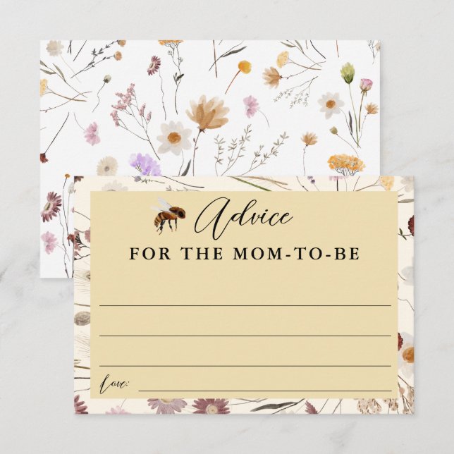 A little Honey Baby Shower Advice for Mom Card (Front/Back)