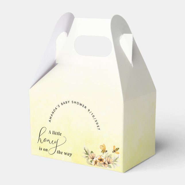  A little honey bee Baby Shower Favor Box (Front Side)