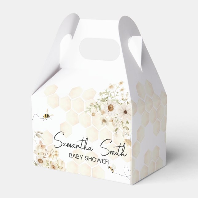 A Little Honey Bee Baby Shower Favor Box (Front Side)