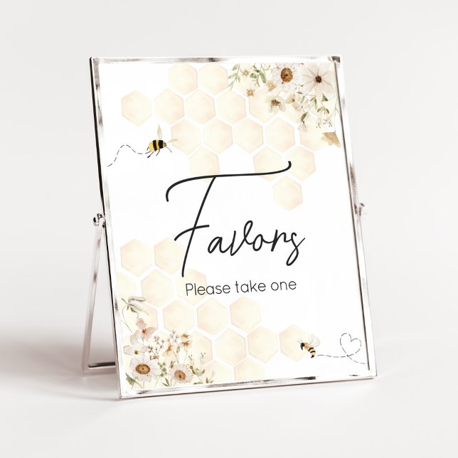 A Little Honey Bee Baby Shower Favours Poster (As Sweet as can Bee Baby Shower Favors Sign)