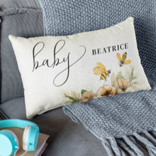 A little honey bee Baby Shower Lumbar Pillow