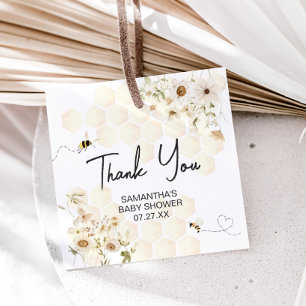A Little Honey Bee Baby Shower Square Favour Tags