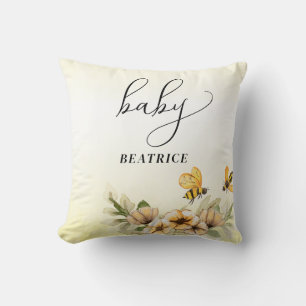  A little honey bee Baby Shower Throw Pillow