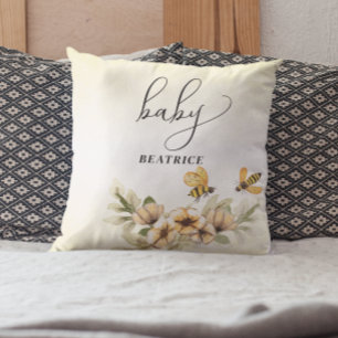 A little honey bee Baby Shower Throw Pillow
