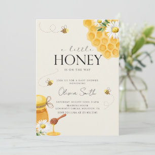 A Little Honey Bee Honeycomb Baby Shower Invitation