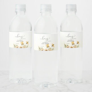 A little honey bee is on the way Baby Shower Water Bottle Label