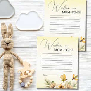 A Little Honey Bee Mom-to-be Advice Card