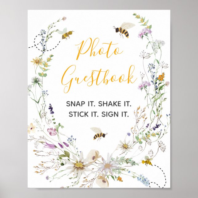 A Little Honey Bee Wildflower Photo Guestbook (Front)