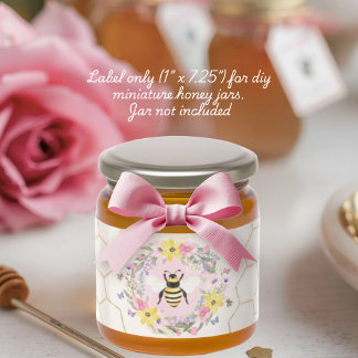 A Little Honey Floral Bee Baby Shower Favor Label