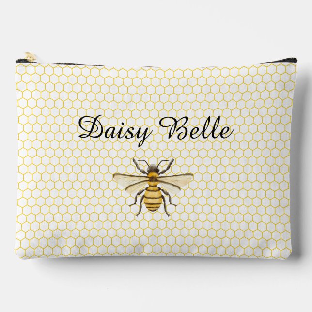 A little Honey Is On The Way Baby Shower Accessory Pouch (Front)