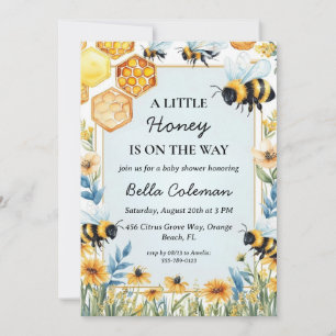 a little honey is on the way baby shower invitation