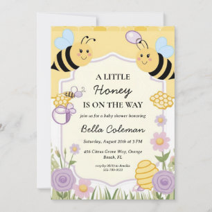 a little honey is on the way baby shower invitation