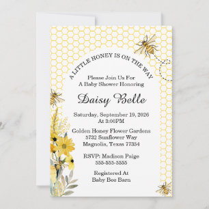 A little Honey Is On The Way Baby Shower Invitation