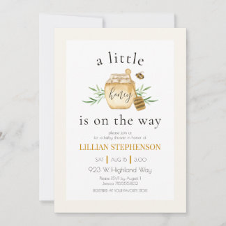 A Little Honey Is On The Way Bee Baby Shower Invitation