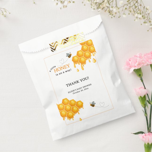 A Little Honey Is On the Way Honeycomb Baby Shower Favour Bag (Sealed)