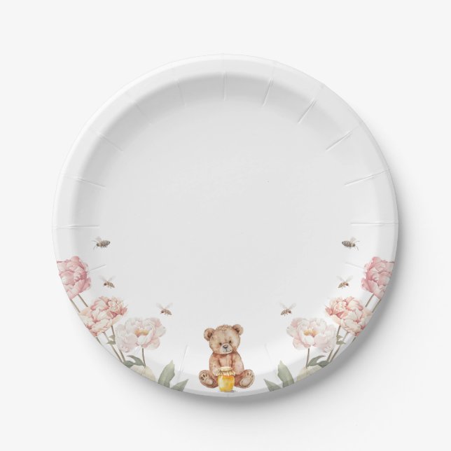 A Little Honey is on the Way Paper Plates (Front)