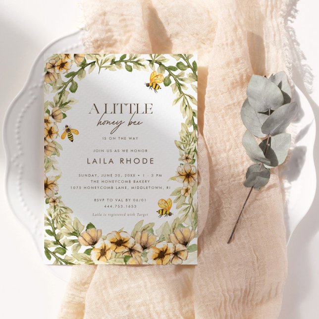 A Little Honeybee -  Spring Baby Shower Invitation (Creator Uploaded)