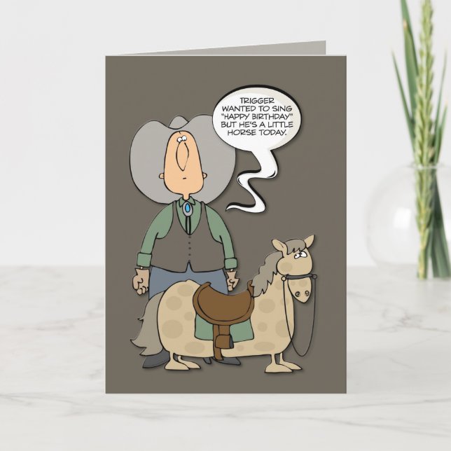 “A Little Horse” Funny Birthday Card (Front)