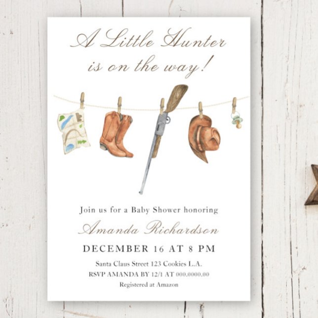 A Little Hunter is on the way Baby Shower Invitation (Creator Uploaded)