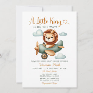 A little King is on the way Cute Lion Baby Shower  Invitation