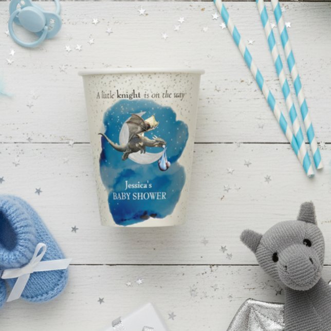 A Little Knight Dragon Baby Shower Paper Cups (Creator Uploaded)