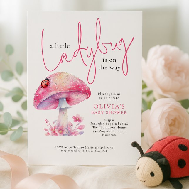A Little Lady Bug Toadstool Baby Shower Invitation (Creator Uploaded)