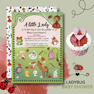 A Little Lady is on Her Way Ladybug Garden Invitation