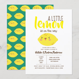 A Little Lemon On The Way Fresh Yellow Baby Shower Invitation