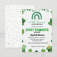 A Little little shamrock baby shower invitation