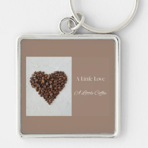 A Little Love A Little Coffee, Coffee Lover Gift Keychain